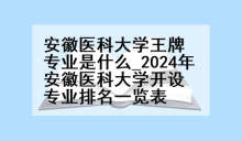 安徽医科大学王牌专业是什么_2024年安徽医科大学开设专业排名一览表