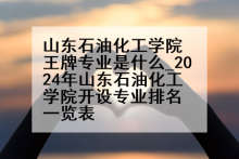 山东石油化工学院王牌专业是什么_2024年山东石油化工学院开设专业排名一览表