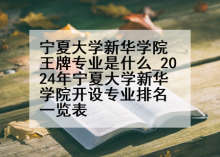 宁夏大学新华学院王牌专业是什么_2024年宁夏大学新华学院开设专业排名一览表