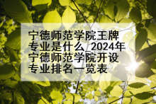 宁德师范学院王牌专业是什么_2024年宁德师范学院开设专业排名一览表