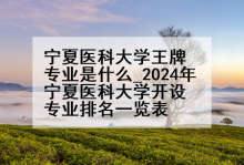 宁夏医科大学王牌专业是什么_2024年宁夏医科大学开设专业排名一览表