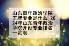 山东青年政治学院王牌专业是什么_2024年山东青年政治学院开设专业排名一览表