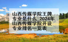 山西传媒学院王牌专业是什么_2024年山西传媒学院开设专业排名一览表
