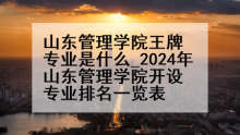 山东管理学院王牌专业是什么_2024年山东管理学院开设专业排名一览表