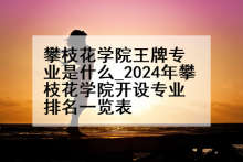 攀枝花学院王牌专业是什么_2024年攀枝花学院开设专业排名一览表