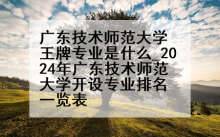 广东技术师范大学王牌专业是什么_2024年广东技术师范大学开设专业排名一览表