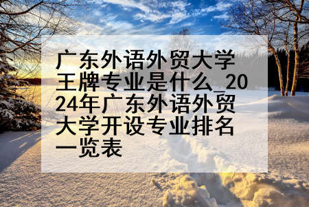 广东外语外贸大学王牌专业是什么_2024年广东外语外贸大学开设专业排名一览表
