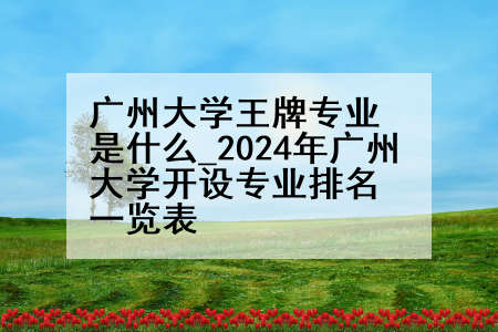 广州大学王牌专业是什么_2024年广州大学开设专业排名一览表