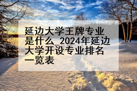 延边大学王牌专业是什么_2024年延边大学开设专业排名一览表
