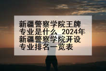新疆警察学院王牌专业是什么_2024年新疆警察学院开设专业排名一览表