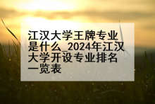 江汉大学王牌专业是什么_2024年江汉大学开设专业排名一览表