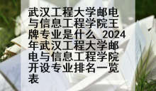 武汉工程大学邮电与信息工程学院王牌专业是什么_2024年武汉工程大学邮电与信息工程学院开设专业排名一览表