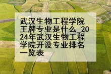 武汉生物工程学院王牌专业是什么_2024年武汉生物工程学院开设专业排名一览表
