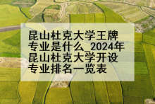 昆山杜克大学王牌专业是什么_2024年昆山杜克大学开设专业排名一览表