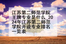 江苏第二师范学院王牌专业是什么_2024年江苏第二师范学院开设专业排名一览表