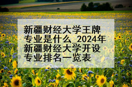 新疆财经大学王牌专业是什么_2024年新疆财经大学开设专业排名一览表