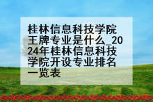 桂林信息科技学院王牌专业是什么_2024年桂林信息科技学院开设专业排名一览表