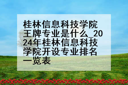 桂林信息科技学院王牌专业是什么_2024年桂林信息科技学院开设专业排名一览表