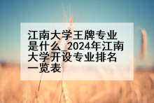 江南大学王牌专业是什么_2024年江南大学开设专业排名一览表