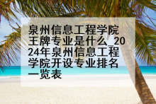 泉州信息工程学院王牌专业是什么_2024年泉州信息工程学院开设专业排名一览表