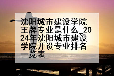 沈阳城市建设学院王牌专业是什么_2024年沈阳城市建设学院开设专业排名一览表