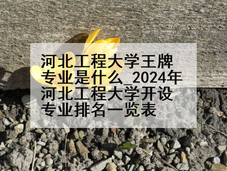 河北工程大学王牌专业是什么_2024年河北工程大学开设专业排名一览表