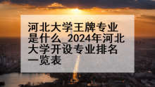 河北大学王牌专业是什么_2024年河北大学开设专业排名一览表