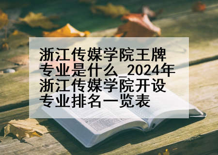 浙江传媒学院王牌专业是什么_2024年浙江传媒学院开设专业排名一览表