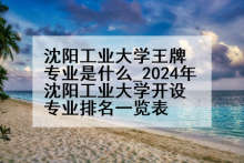 沈阳工业大学王牌专业是什么_2024年沈阳工业大学开设专业排名一览表