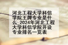 河北工程大学科信学院王牌专业是什么_2024年河北工程大学科信学院开设专业排名一览表