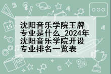 沈阳音乐学院王牌专业是什么_2024年沈阳音乐学院开设专业排名一览表