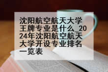 沈阳航空航天大学王牌专业是什么_2024年沈阳航空航天大学开设专业排名一览表