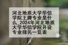 河北地质大学华信学院王牌专业是什么_2024年河北地质大学华信学院开设专业排名一览表