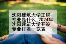 沈阳建筑大学王牌专业是什么_2024年沈阳建筑大学开设专业排名一览表
