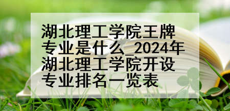湖北理工学院王牌专业是什么_2024年湖北理工学院开设专业排名一览表