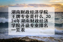 湖南财政经济学院王牌专业是什么_2024年湖南财政经济学院开设专业排名一览表