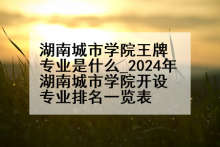 湖南城市学院王牌专业是什么_2024年湖南城市学院开设专业排名一览表