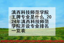 滇西科技师范学院王牌专业是什么_2024年滇西科技师范学院开设专业排名一览表