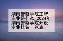 湖南警察学院王牌专业是什么_2024年湖南警察学院开设专业排名一览表