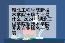 湖北工程学院新技术学院王牌专业是什么_2024年湖北工程学院新技术学院开设专业排名一览表