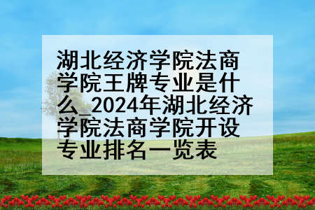 湖北经济学院法商学院王牌专业是什么_2024年湖北经济学院法商学院开设专业排名一览表