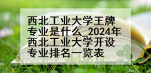 西北工业大学王牌专业是什么_2024年西北工业大学开设专业排名一览表