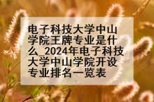 电子科技大学中山学院王牌专业是什么_2024年电子科技大学中山学院开设专业排名一览表