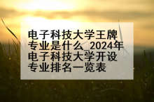 电子科技大学王牌专业是什么_2024年电子科技大学开设专业排名一览表