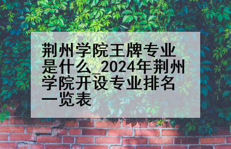 荆州学院王牌专业是什么_2024年荆州学院开设专业排名一览表