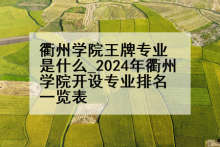 衢州学院王牌专业是什么_2024年衢州学院开设专业排名一览表