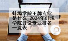 蚌埠学院王牌专业是什么_2024年蚌埠学院开设专业排名一览表