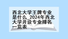 西北大学王牌专业是什么_2024年西北大学开设专业排名一览表