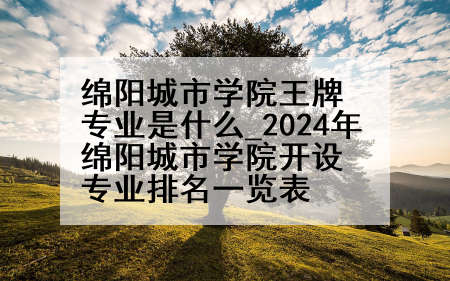 绵阳城市学院王牌专业是什么_2024年绵阳城市学院开设专业排名一览表