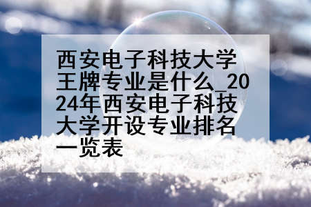 西安电子科技大学王牌专业是什么_2024年西安电子科技大学开设专业排名一览表